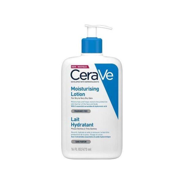 Cerave Moisturizing Lotion Daily Face & Body Moisturizer For Dry To Very Dry Skin 16 FL OZ 473ML