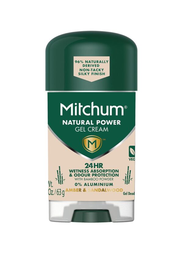 Mitchum Men Natural Power Amber and Sandalwood Gel Cream Roll On 63 g