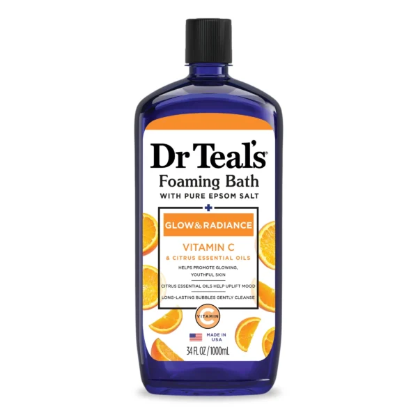 Dr. Teal's Vitamin C & Citrus Foam Bath Glow & Radiance Vitamin C & Citrus Blended with Pure Epsom Salt 1000ml